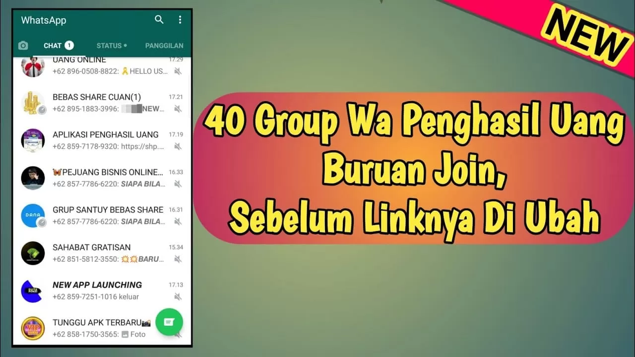 Grup WA Penghasil Uang (Pasti Cuan & Aktif) Terbaru 2023