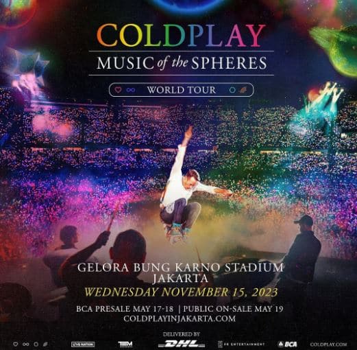 Harga Tiket Konser Coldplay Indonesia di Jakarta November 2023