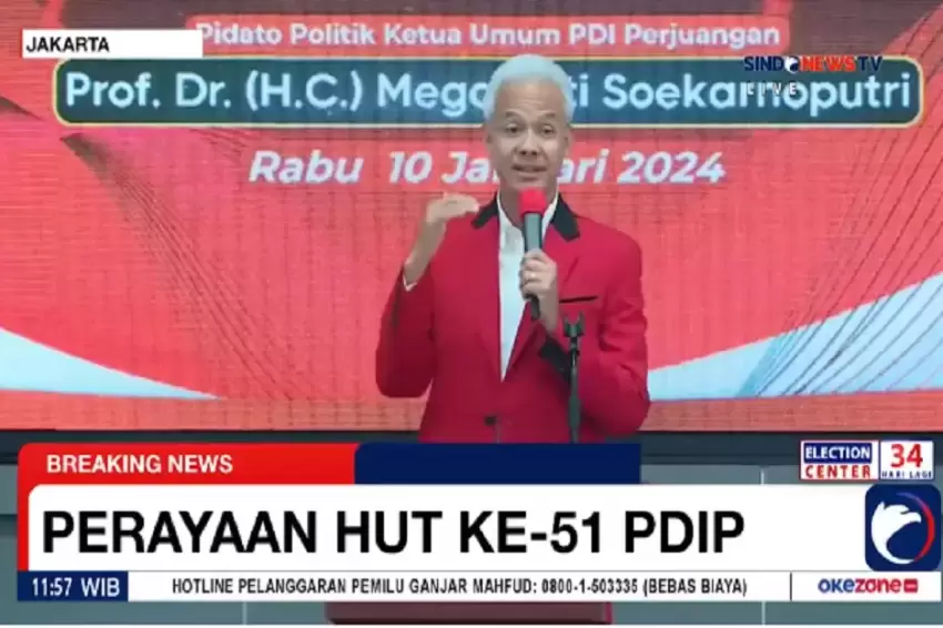 HUT ke-51 PDIP, Ganjar: Rakyat Bergerak Dalam Senyap Meski Diintimidasi