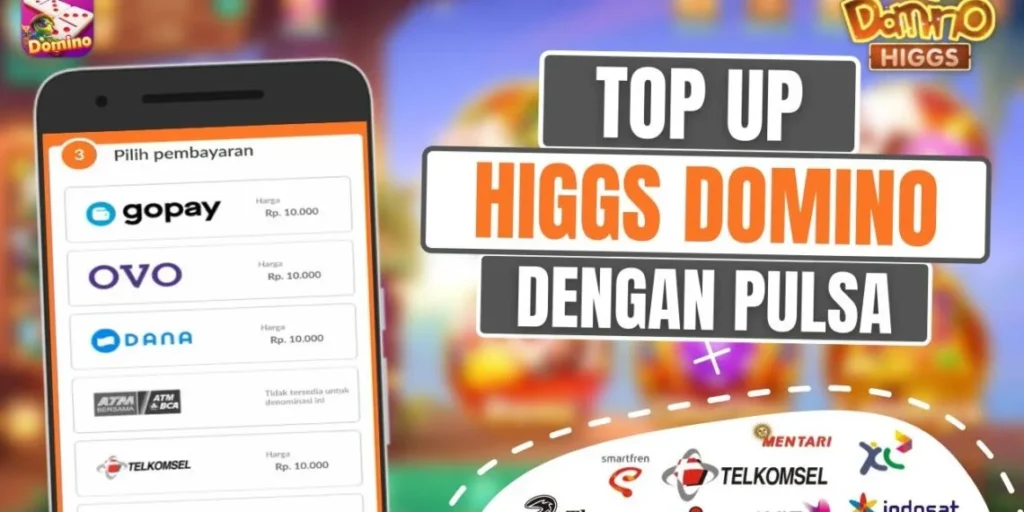 Top Up Higgs Domino 3000 Tanpa Pajak Pulsa All Operator