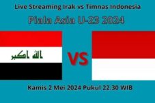 Link Nonton Timnas Indonesia U-23 vs Irak Malam Ini Perebutan Juara 3 Piala Asia U-23