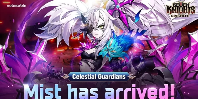 Promotional banner for Seven Knights: Celestial Guardians announcing 'Mist has arrived!'