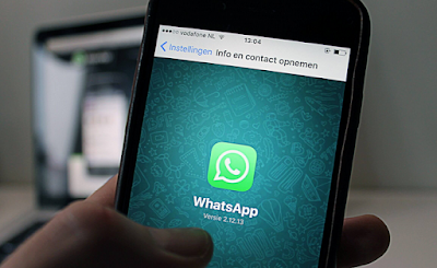 Close-up of a smartphone screen showing the WhatsApp app icon on the home screen.