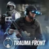Two tactical operators with rifles in a blue smoky setting; Operation Trauma Front logo in the foreground (Rainbow Six Siege).