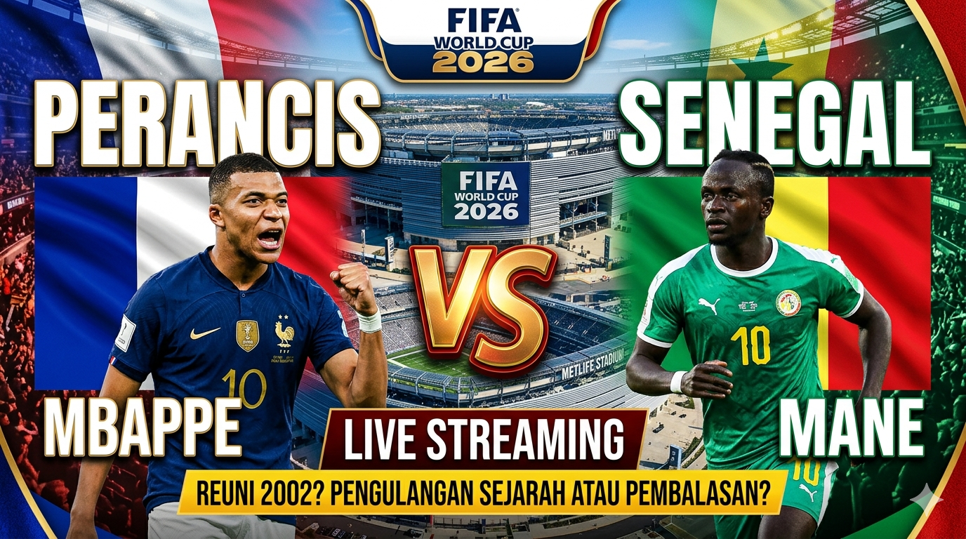 Link Live Streaming Prancis vs Senegal di Piala Dunia 2026