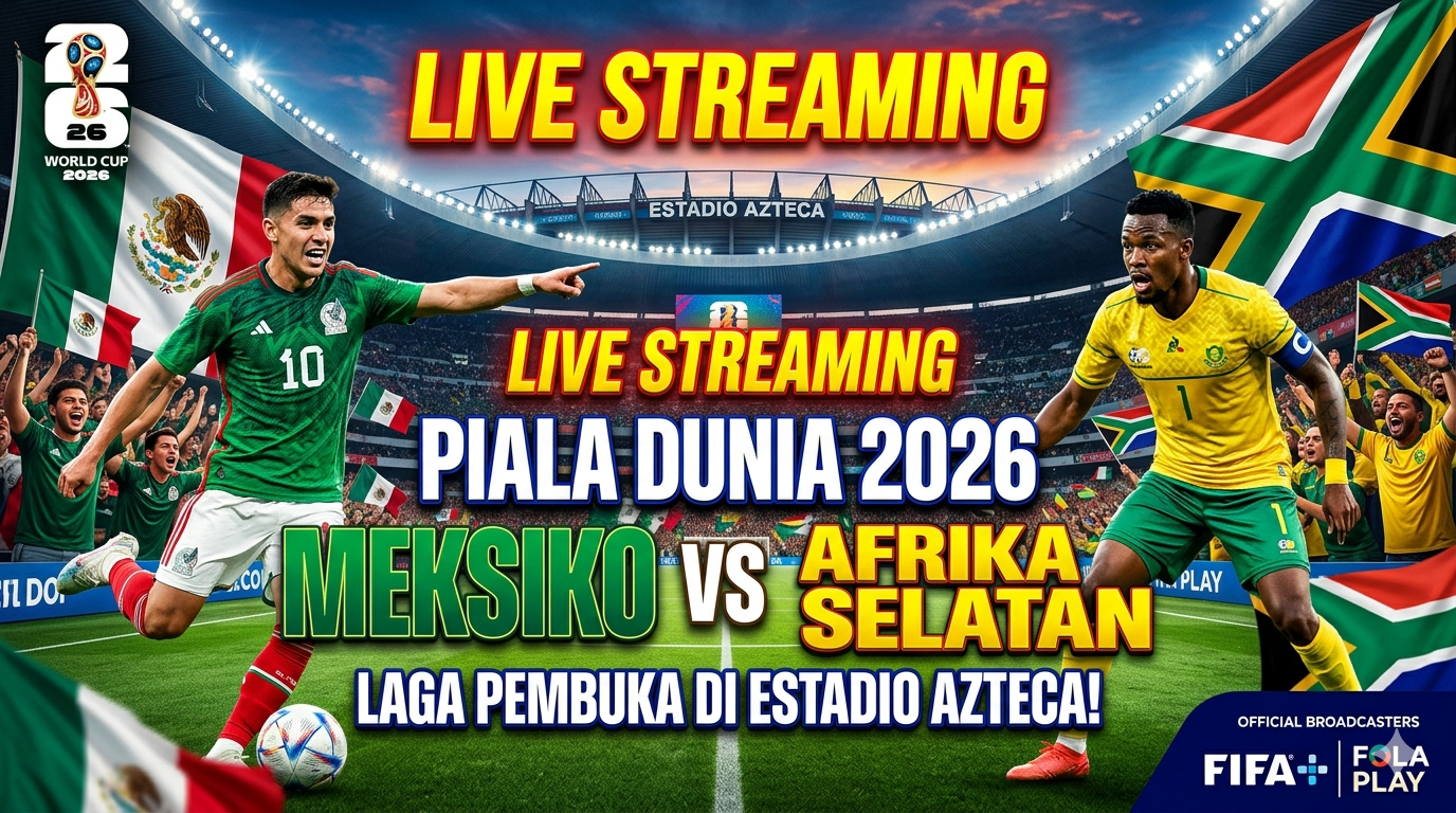 Link Live Streaming Piala Dunia 2026: Meksiko vs Afrika Selatan