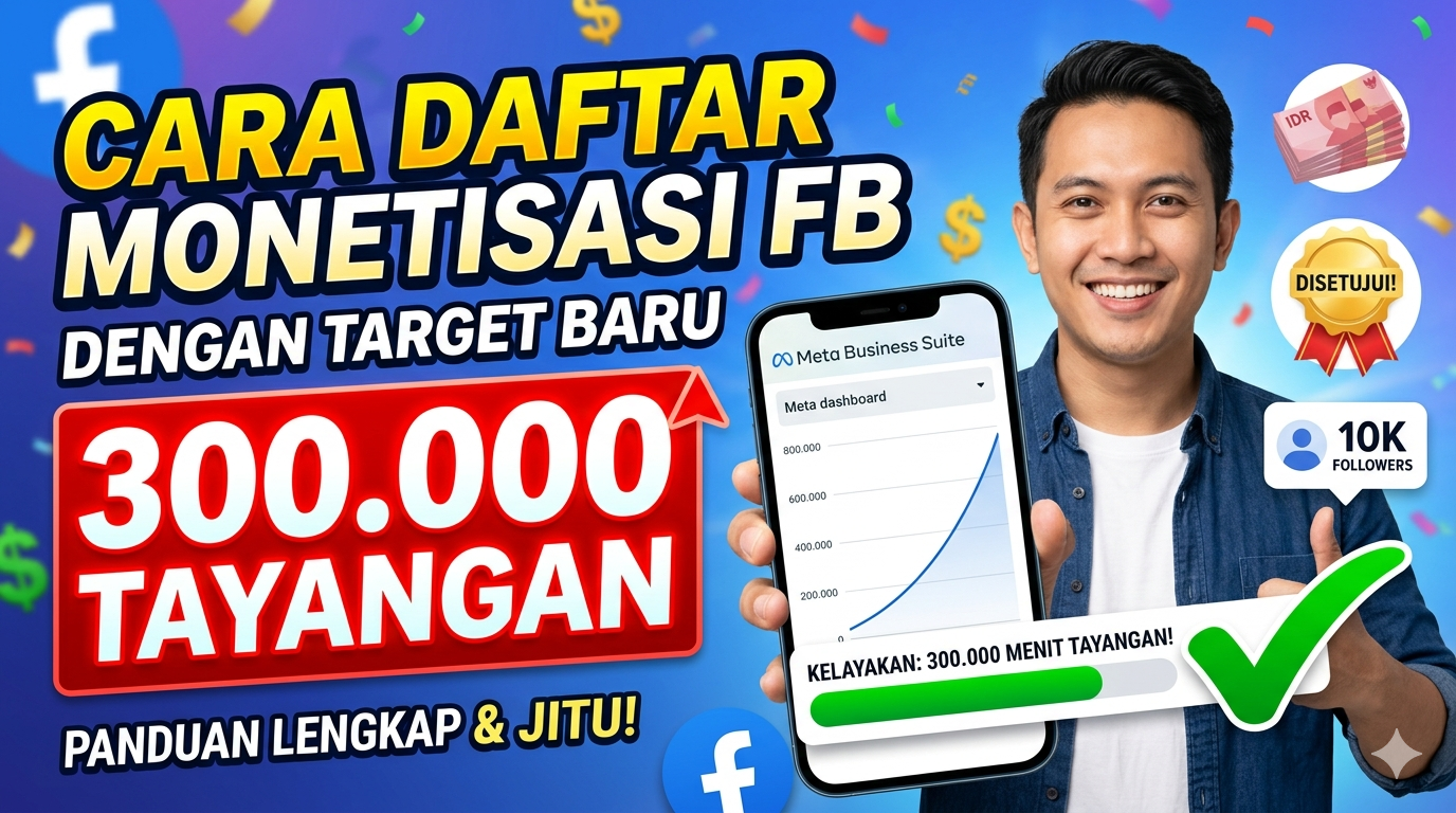 Cara Daftar Monetisasi Konten Facebook Pro dengan Target Baru 300.000 Tayangan