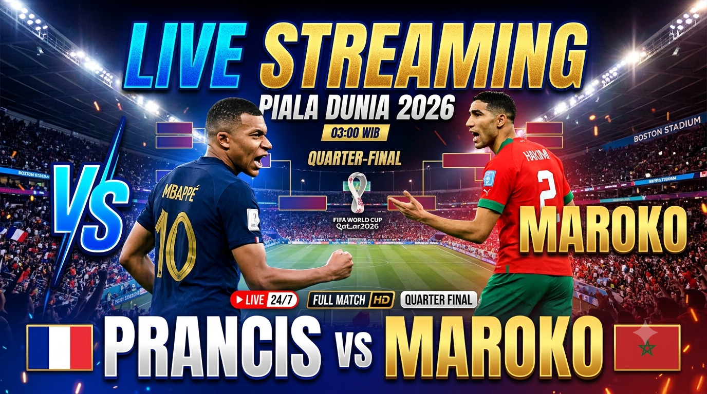 Link Streaming Prancis Vs Maroko Quarter Final Piala Dunia 2026